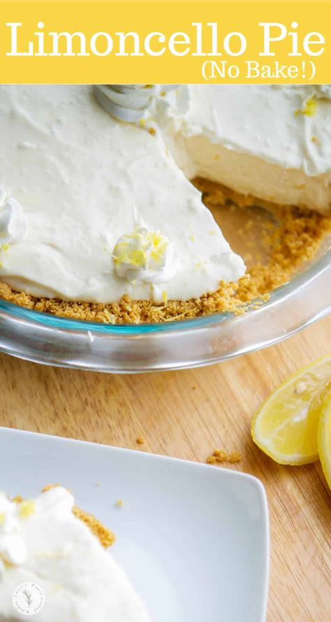 Lemoncello Dessert, Easy Lemon Icebox Pie, Frozen Lemonade Pie, Lemonade Pie Recipe, No Bake Lemon Pie, Lemonade Pie, Limoncello Recipe, Lemon Cream Pies, Icebox Pie