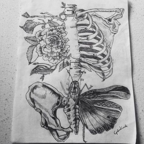 Confidence Tattoo, Art Ideas Sketches, Anatomical Tattoos, Anatomical Heart Art, Skeleton Tattoo, Cute Tattoo Ideas, Skeleton Tattoos, A Level Art Sketchbook, Kawaii Tattoo