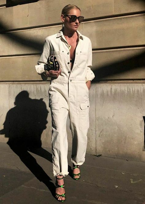 Boiler Suit Street Style, Boilersuit Outfit, Boiler Suit Outfit, Utility Jumpsuit Outfit, Fashion Outfits Aesthetic, Jumpsuit Outfits, Boiler Suit, Ideas Outfit, Looks Chic