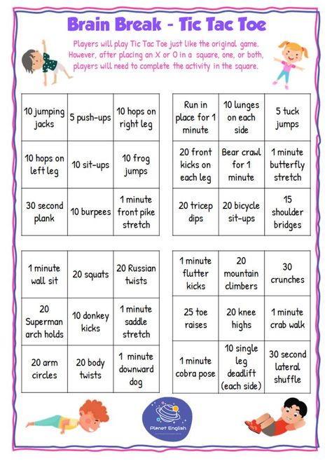 Are you ready to do some fun exercises using the roll of a dice to decide which exercise to do. This is so much fun and a great way to get moving at home or in the classroom and have a brain break between homework, lessons or studying! Games For Little Kids, Fun Exercises, Occupational Therapy Kids, Indoor Recess, Yoga Club, Bullet Journal Ideas Templates, Study Break, Author Studies, Outdoor Activities For Kids