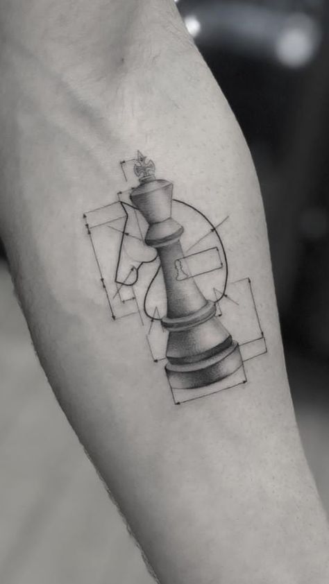 King Piece Chess Tattoo, Group Tattoos Men, Civil Engineering Tattoo, Chess Tattoo Ideas For Men, Chess Knight Tattoo, Tattoo Chess, Scientific Symbols, Chess Tattoos, Chess Piece Tattoo