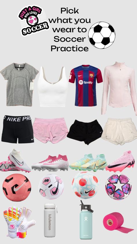 Pick your outfit for soccer Soccer Outfits For Practice, Outfits For Practice, Casual Athletic Outfits, Sporty Girl Aesthetic, Pick Your Outfit, Soccer Bag, Cute Cheer Pictures, Cheer Workouts, Soccer Outfit