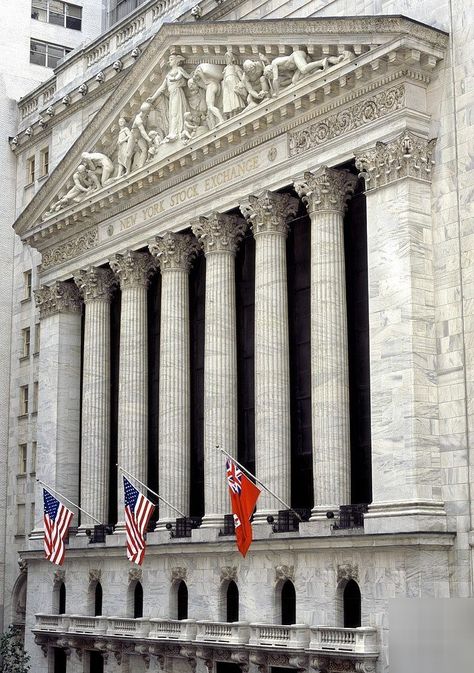 New York Stock Exchange facade Islamic Palace, Building Wall, New York Stock Exchange, Neoclassical Architecture, White Framed Art, Manhattan Nyc, Study Photography, Architectural Drawing, City Architecture