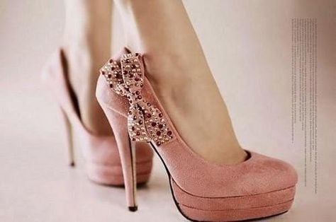 . Bow High Heels, Kirsten Dunst, Bow Heels, Pink Heels, Pink Suede, Pink Shoes, Crazy Shoes, Pretty Shoes, Shoe Obsession