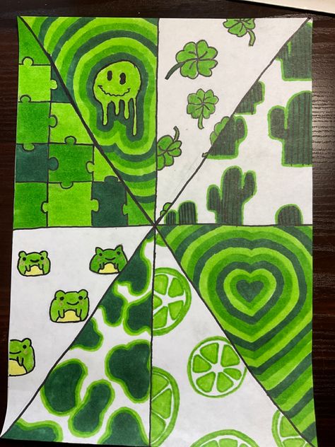 Green Drawings Aesthetic, Aesthetic Green Drawing, Green Sketchbook Page, Green Things To Draw, Green Aesthetic Drawing, Drawing Ideas Green, Green Drawing Ideas, Green Doodles, Green Drawings