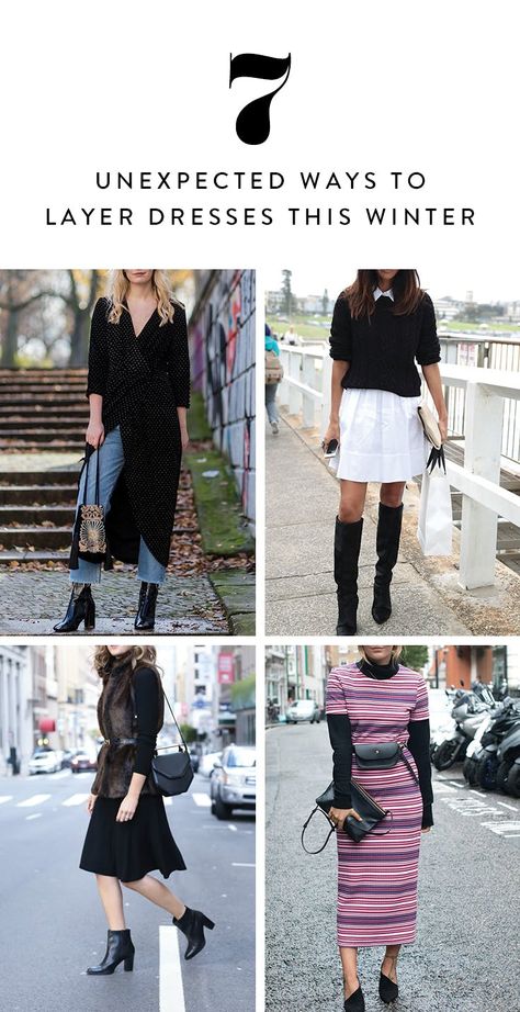 Layered Dress Outfit Fall, Winter Outfits Petite, Layer Dress Outfit, Winter Dress Outfit, Layering A Dress, Layered Winter Outfits, Winter Layering Outfits, Layering Outfits Fall, Outfit Layering