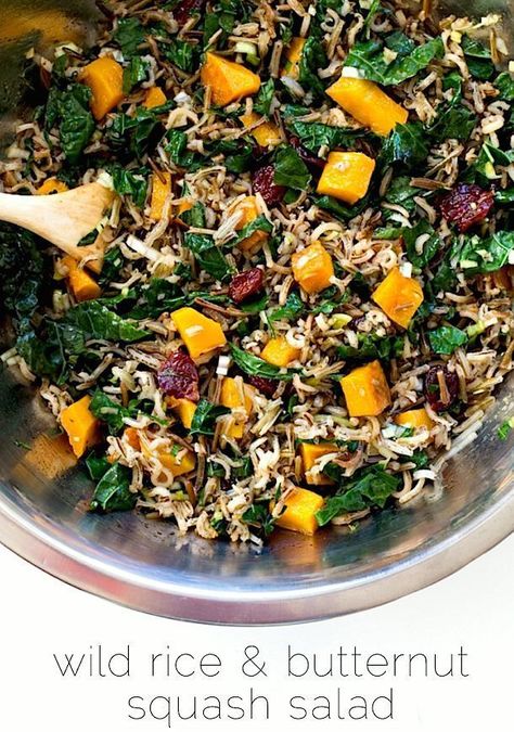 Wild Rice & Butternut Squash Salad {gf, vegan} Wild Rice Butternut Squash, Rice And Butternut Squash, Salad With Maple Dressing, Vegan Butternut Squash Recipes, Leftover Rice Recipes, Maple Dressing, Wild Rice Recipes, Maple Balsamic, Butternut Squash Salad