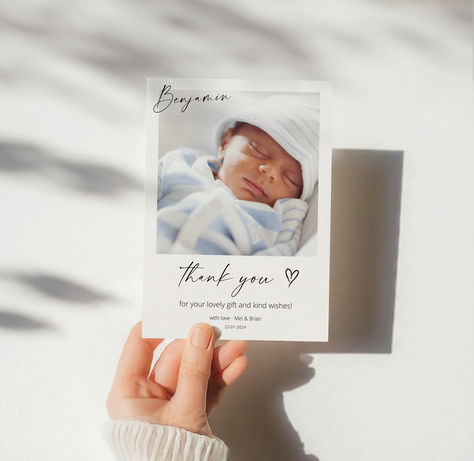 Introducing our adorable newborn baby photo thank you cards - the perfect way to express gratitude and share the joy of your newest arrival with friends and family! These personalized cards showcase your little bundle of joy in a heartwarming photo, surrounded by charming details and a heartfelt message of appreciation. Card For Newborn, Appreciation Message, Baby Thank You Cards, Heartwarming Photos, Birth Photos, Baby Announcement Photos, Personalized Cards, Adorable Newborn, Photo Thank You Cards