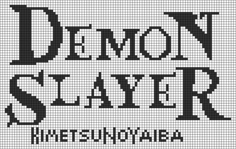 Demonslayer Demon, Modele Pixel Art, Kamado Tanjiro, Graph Paper Drawings, Japanese Logo, Graph Crochet, Anime Japanese, Art Perle, Easy Pixel Art