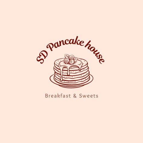 A minimalist style logo for SD Pancake House will surely entice customers to dine for breakfast and sweets. Breakfast Restaurant Logo, Pancake Logo Design Ideas, Pancake Logo Design, Pancake Tattoo, Pancake Logo, Brunch Logo, Food Logo Ideas Creative, Breakfast Logo, Cakes Logo