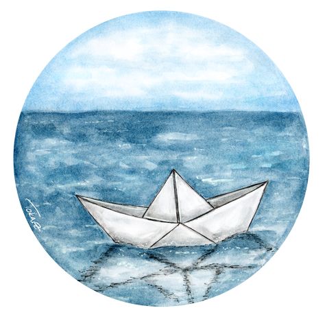 Let's all be Paperboat-Adventurers! #paperboat #watercolor #adventure #summer #blue #patriciatokarz #pattokarts Adventure Summer, Boat Drawing, Origami Boat, Drawing Lessons For Kids, Watercolour Inspiration, Paper Boat, Boat Painting, Happy Paintings, Summer Blue