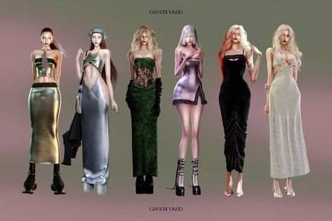 GreenYardSims | creating 3D stuff and TS4 poses | Patreon Sims 4 50s, Ts4 Poses, 3d Fashion, No 5, Piece Dress, Sims 4, Hair