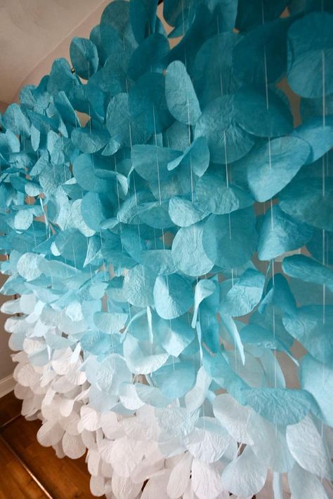 The Original Paper Circle Garland: Turquoise Ombré | Etsy Paper Garland Backdrop, Coffee Filter Garland, Paper Circle Garland, Small Bedroom Ideas For Women, Autumn Window Display, Reverse Ombre, Team Ideas, Paper Circle, Turquoise Ombre