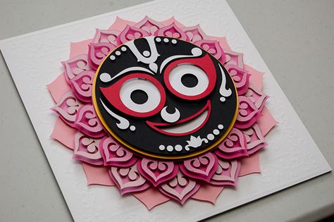 Lord Jagannath, Paper Cut Art, Folk Art Painting, Paper Sculpture, Art Drawings Sketches Simple, Paper Cut, Clay Earrings, Paper Art, Activities For Kids