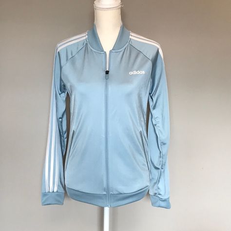 New Without Tags Light Blue Adidas Jacket In Women’s Size Small. Zip Up With Two Side Pockets. Light Blue Adidas, Pastel Jacket, Color Celeste, Racer Jacket, Athletic Style, Adidas Jackets, Everyday Outfit, Cute Everyday Outfits, Inspired Outfits