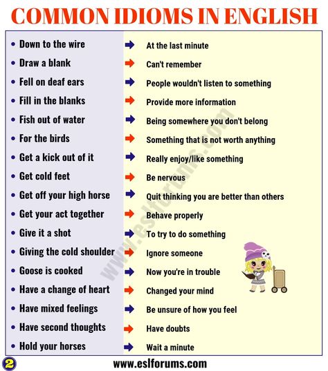 Top 60 Interesting Idioms for Kids with their Meaning! - ESL Forums English Idioms With Meaning, Idioms For Kids, Idioms And Their Meanings, English Phrases Idioms, Idioms And Phrases, Good Vocabulary, English Writing Skills, English Idioms, Figurative Language