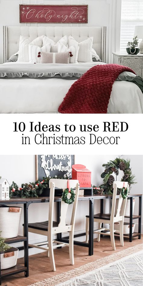 Red Christmas Decor Christmas Decorations Red, Holiday Decorating Ideas, Christmas Home Decor Ideas, Red Can, The Color Red, Red Christmas Tree, Christmas Home Decor, Santa Letter, Holiday Decorating