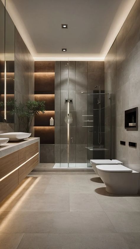 Elegant Bathroom Sanctuaries: 15 Stunning Design Ideas - Inspire Inlet Modern Spa Bathroom, Bath Design Ideas, Spa Bathroom Design, Modern Tile Designs, Modern Powder Rooms, White Aesthetics, Rooms Modern, Elegant Bathroom Design, Luxury Bathtub