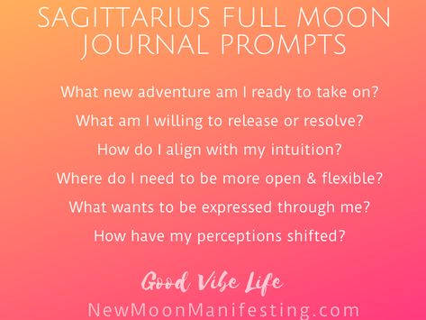 Sagittarius Full Moon Journal Prompts, Sagittarius New Moon Journal Prompts, Full Moon Sagittarius, New Moon Sagittarius, Moon Journal Prompts, Moon Sagittarius, May Moon, Moon Manifesting, Sun In Gemini