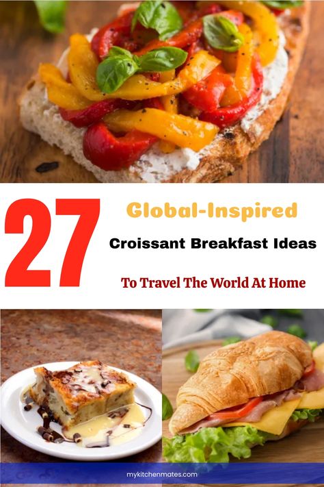 Croissant Breakfast Ideas Croissant Breakfast Ideas, Croissant Breakfast Casserole, Unique Breakfast, Protein Packed Smoothies, Croissant Breakfast, Unique Breakfasts, Quick Healthy Breakfast, Asian Fusion, Breakfast Pizza