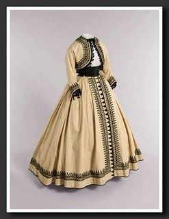 crinoivoryemb2 1860s Dresses, 1860 Fashion, 1800s Fashion, 19th Century Fashion, Old Dresses, Century Clothing, Victorian Clothing, Antique Dress, Vintage Gowns