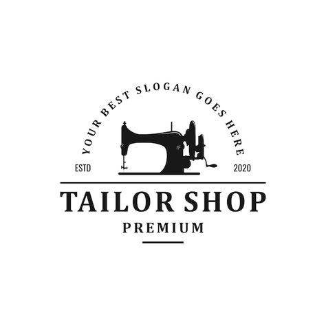 Vintage Tailor Shop, Tailor Shop Logo, Tailoring Logo Design Ideas, Tailor Logo Design, Sewing Business Logo, Sewing Logo Design, Tailor Logo, Sewing Logo, Couture Design