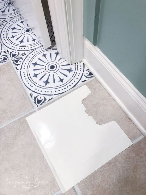 Tile Cover Up Stickers, Cover Ceramic Tile Floor, How To Cover Tile Floors, Floorpops Bathroom, Vinyl Floor Tiles Peel And Stick, Peel And Stick Over Tile Floor, Floor Pops Peel And Stick Bathroom, Best Peel And Stick Floor Tile, Floor Pops Peel And Stick