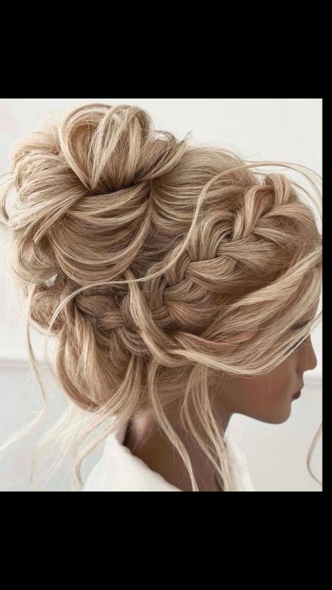 Bridal Party Hair Updo, Hairstyle For Low Back Dress, Updo Hairstyles With Volume, Maid Of Honor Hairstyles Updo Braids, Beach Bridesmaid Hair Half Up, Hair Styles For Bridesmaids Updo, Hair Inspo Styles, Bridesmaid Updo With Braid, High Bun With Braid