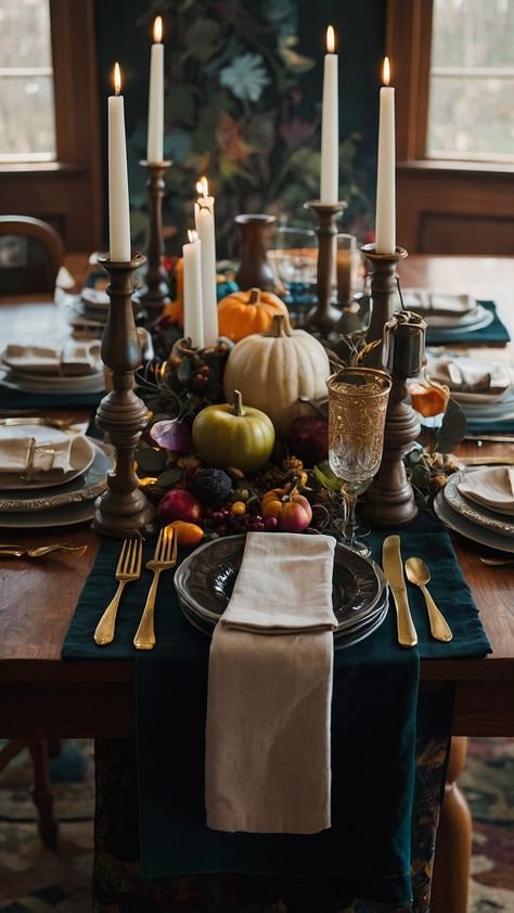 Explore stunning Thanksgiving tablescapes featuring simple elegant moody modern vintage natural rustic and white round table ideas Get inspired with food rustic elegant and white round table ideas for a memorable holiday celebration Moody Thanksgiving Decor, Round Thanksgiving Table, Thanksgiving Round Table Settings, Vintage Thanksgiving Tablescapes, Moody Modern Vintage, Round Table Ideas, Colonial Thanksgiving, Thanksgiving Tablescapes Elegant, Round Table Settings