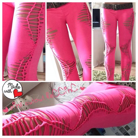 Leggings Diy, Diy Lace Up Shirt, Diy Leggings, Diy Clothes Projects, Revamp Clothes, T Shirt Weaving, Cut Shirt Designs, Cutout Shirts, Cut Leggings