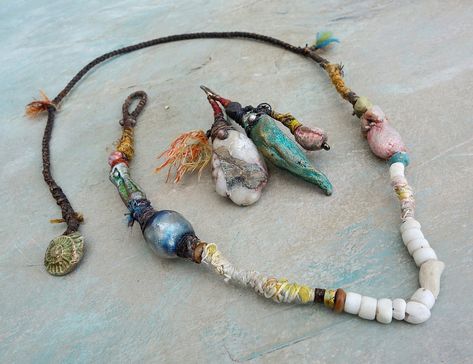 Songcord Ideas, Avatar Ocs, Avatar Outfits, Cabin 10, Primitive Jewelry, J Necklace, Coastal Jewelry, Clay Stuff, Fiber Jewelry