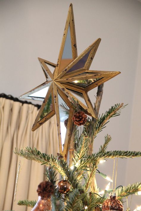 Pottery Barn Metallic Mirrored Star Tree Topper | Redefining Domestics Mirrored Tree Topper, Mercury Glass Tree Topper, Christmas Star Topper, Diy Tree Topper, Holy Family Christmas, Christmas Tree Toppers Lighted, Mercury Glass Christmas Tree, Tree Star, Christmas Tree Star