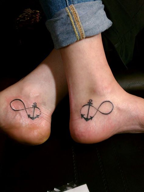 Best friends infinity symbol with anchor tattoo by Audrey Mello Anker Tattoo Design, Tattoo Font For Men, Wörter Tattoos, Wife Tattoo, Infinity Tattoo Designs, Anker Tattoo, Anchor Tattoos, Anchor Tattoo, Infinity Tattoos