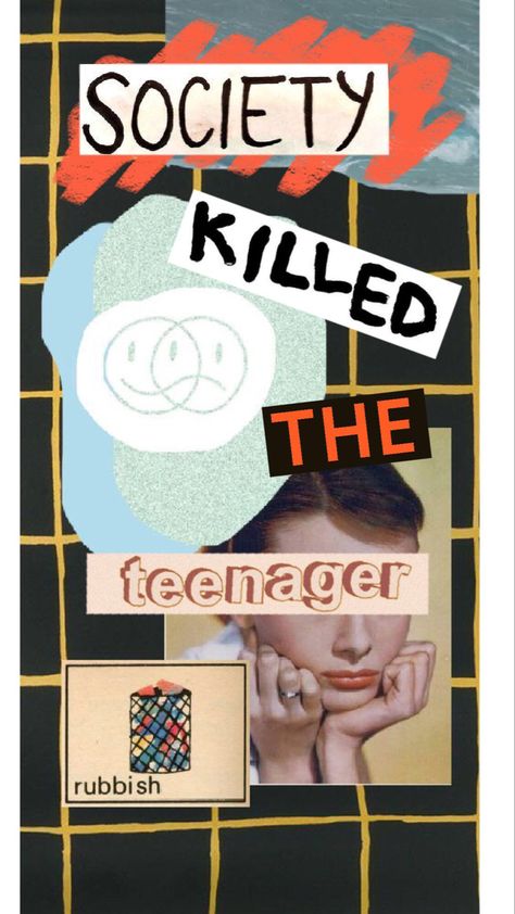 Society Killed The Teenager Art, Society Kills, Adolescence Aesthetic, Society Killed The Teenager, Protest Art, Trippy Wallpaper, Favorite Book Quotes, Gcse Art, Identity Art