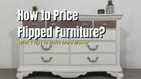 How to Price Flipped Furniture (Calculator & Guide) - Furniture Flippa Waterfall Dresser Makeover, Art Deco Waterfall Dresser, Flipped Furniture, Dresser Inspiration, Refinished Dresser, Waterfall Dresser, Handmade Wood Crafts, Dresser Refinish, Dresser Ideas