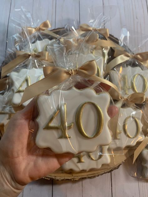 40 Birthday Cookies, 60th Party Favors, 40th Birthday Themes, Birthday Biscuits, 40th Birthday Balloons, 40th Bday Ideas, 60th Birthday Party Decorations, 40th Anniversary Party, Cookie Party Favors