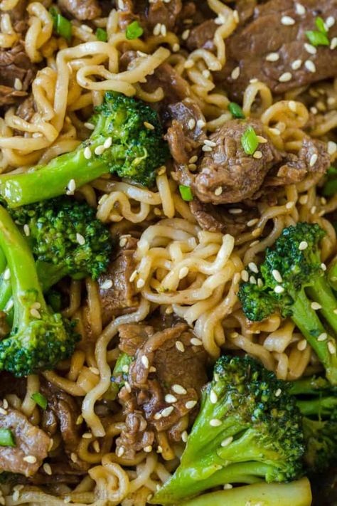 Asian Recipes Beef, Beef And Broccoli Ramen, Beef Ramen Noodles, Broccoli Ramen, Natashas Kitchen, Beef Ramen, Dried Ginger, Easy Beef And Broccoli, Homemade Stir Fry