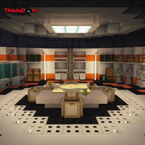 A space base built in Minecraft. Minecraft Science Lab Build, Minecraft Space, Interior Minecraft, Minecraft Interior, Minecraft Interior Design, Minecraft House Plans, Bangunan Minecraft, Minecraft House Tutorials, Minecraft Plans