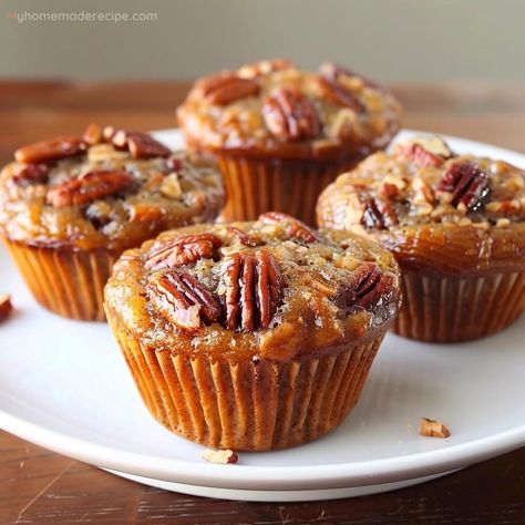 Easy Pecan Pie Muffins Recipe - My Home Made Recipe Pecan Pie Muffins Recipe, Pecan Muffins Recipe, Pecan Desserts Recipes, Easy Pecan Pie, Pecan Pie Muffins, Pie Muffins, Pecan Muffins, Pecan Desserts, Pecan Pie Easy