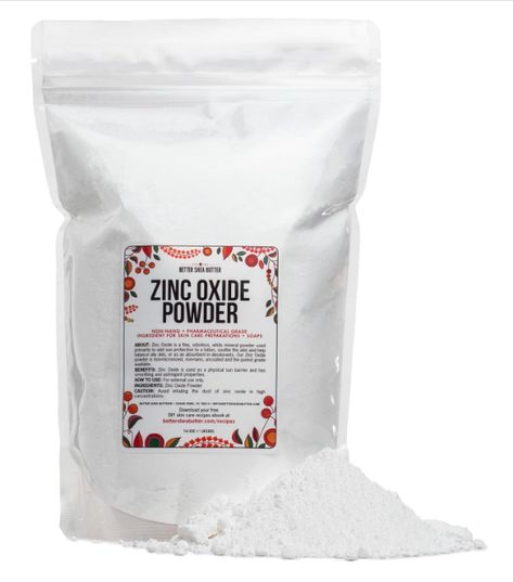 Non-Nano Zinc Oxide Powder Deodorant Diy, Calamine Lotion, Diy Deodorant, Natural Skin Care Ingredients, Homemade Cosmetics, Rash Cream, Diaper Rash Cream, Diy Lotion, Acne Cream