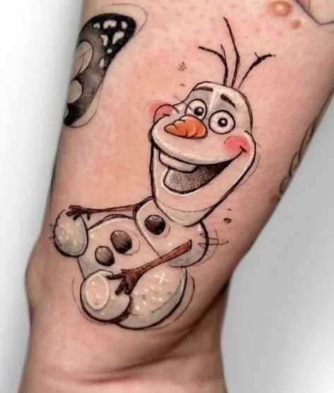 Olaf Sketch, Olaf Tattoo, Olaf Art, Disney Outline, Disney Characters Tattoos, Frozen Tattoo, Tattoo Disney, 2 Tattoo, Disney Olaf