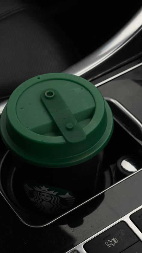 Starbucks recycled/reuasble cup black & green with flat white coffee in range rover sport 
Coffee aesthetic Cool Green Aesthetic, Dark Green Aesthetic Moodboard, Dark Green Instagram Feed, Really Dark Green Aesthetic, Deep Green Aesthetic, Green Esthetic, Dark Green Cars Aesthetic, Forest Green Aesthetic, Marketing Digital Ideas