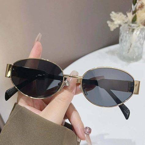 New In Stock! Discover the exceptional Trendy Oval Sunglasses for Women 2024 Luxury Brand Designer Metal Frame Sun Glasses Ladies Classic Vintage Round Shades Unisex, now at an unmatched price of $4.98 Luxury Eyewear, Oval Sunglasses, Professional Fashion, Sunglasses For Women, Modern Chic, Retro Chic, Brand Designer, Metal Design, Vintage Vibes