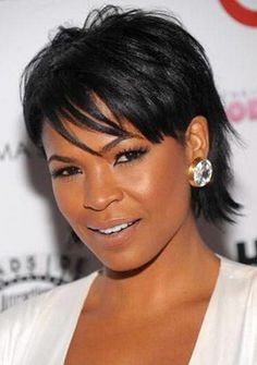 Shag and mullet hairstyles on Pinterest | Joan Jett, Mullets and ... Black Haircut Styles, Black Women Short Hairstyles, Short Black Hair, Chic Short Haircuts, Nia Long, Cool Short Hairstyles, Short Black Hairstyles, Penteado Cabelo Curto, Short Hair Older Women