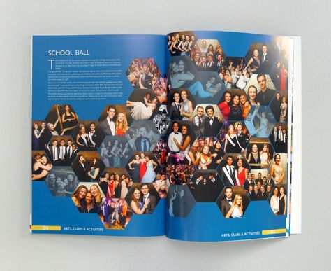 Yearbook Design Layout Creative, Yearbook Posters, Yearbook Spreads Ideas, School Magazine Ideas, Handbook Design, Yearbook Idea, Yearbook Design Layout, College Yearbook, Photograph Collage