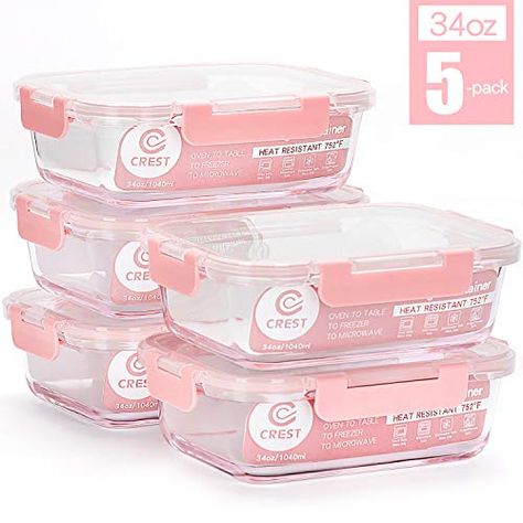 Containers For Kitchen, Glass Meal Prep Containers, Glass Meal Prep, Food Storage Container Set, Future Apartment Decor, Airtight Food Storage, Airtight Food Storage Containers, Meal Prep Containers, Glass Food Storage