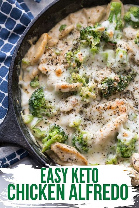 Keto Chicken Alfredo With Broccoli, Casseroles Keto, Low Carb Recipes Easy, Chicken Alfredo With Broccoli, Alfredo With Broccoli, Keto Chicken Alfredo, Pasta Alternative Low Carb, Keto Alfredo Sauce, Keto Recipes Low Carb