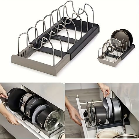 Faster shipping. Better service Lid Organization, Pot Lid Organizer, Pan Holder, Pot And Pans Organization, Cookware Storage, Pan Storage, Pot Lid Organization, Pan Organization, Dish Storage