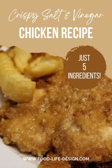 Love the tangy salt and vinegar chips? Try that flavor on your chicken with this super simple Crispy Salt and Vinegar Chicken recipe! Salt And Vinegar Chicken Tenders, Vinegar Chicken Recipes, Salt And Vinegar Chicken, Salt And Vinegar Chips, Vinegar Chips, Salt And Vinegar Potatoes, Apple Cider Vinegar Chicken, Vinegar Chicken, Breaded Chicken Cutlets