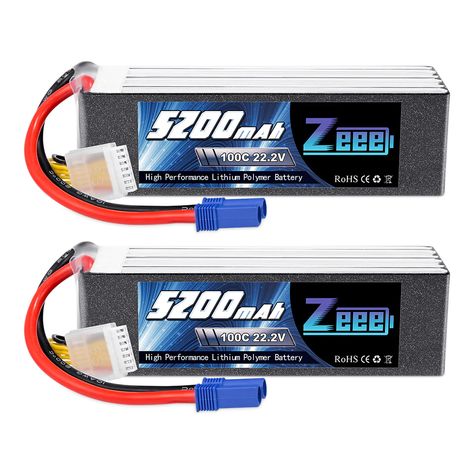 Zeee is the leading manufacturer of high rate discharging lipo battery around the world. We are focusing on research, development and production of Li-Polymer batteries for over decades.We dedicate providing high-quality products and first-class services to our global customers. Voltage(V): 22.2V Capacity(mAh): 5200mAh Discharge(C): 100C Configuration: 6S1P Dimension(±2mm): 155.5*48.5*50mm/6.12*1.91*1.97inch(L*W*H) Approx Weight: 753g/26.56oz Connector Type: EC5 Connector Truck Tank, Drone Racing, Rc Boats, Rc Airplanes, Fpv Drone, Lipo Battery, Rc Model, Boat Parts, Samsung Gear Fit